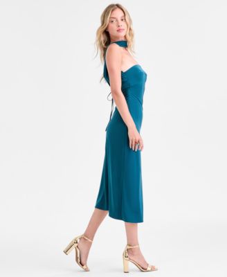 Juniors' Straight-Neck Strapless Scarf Dress