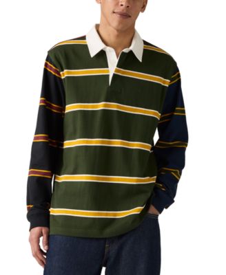 Levi's - Men's Union Relaxed Fit Long Sleeve Striped Rugby Shirt