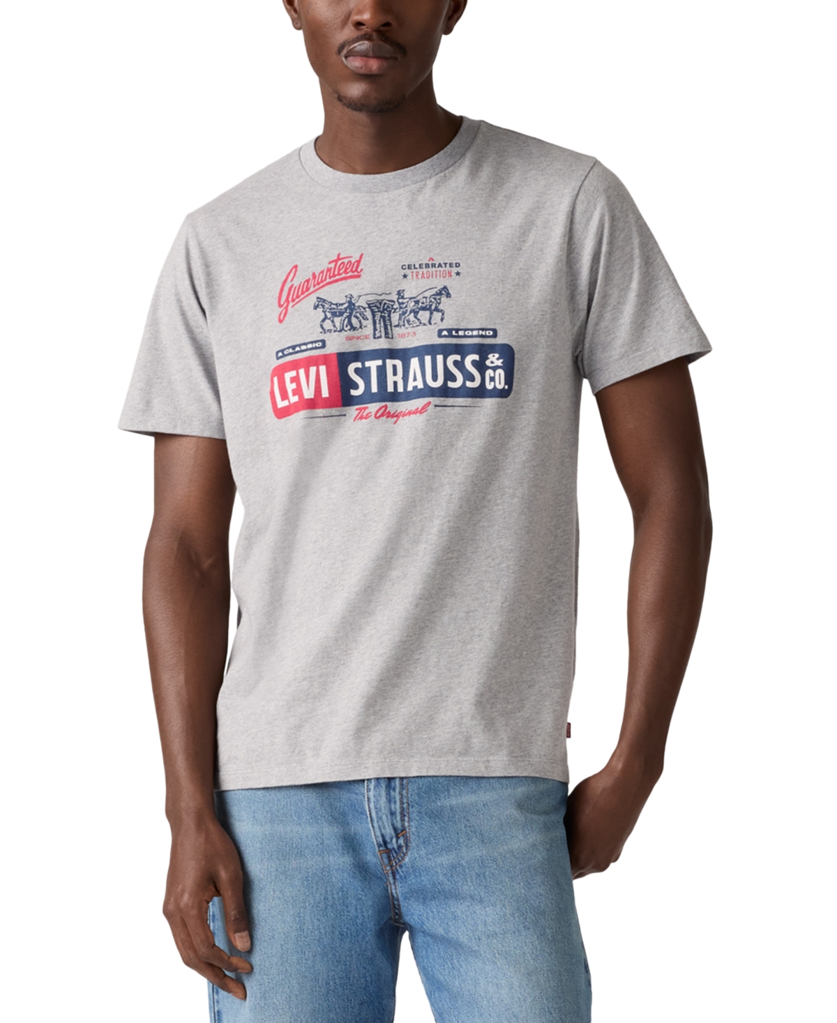 Levi's Men's Classic Short Sleeve Graphic Crewneck T-Shirt - Gray