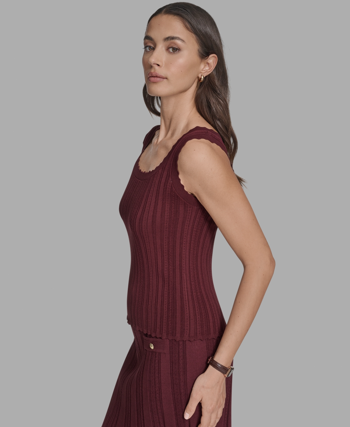 Bcbg Women's Textured-knit Mini Skirt In Burgundy