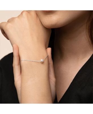 Sterling Silver Abby Single Cultured Pearl Bracelet, Necklace & Dangled Drop Earrings Set