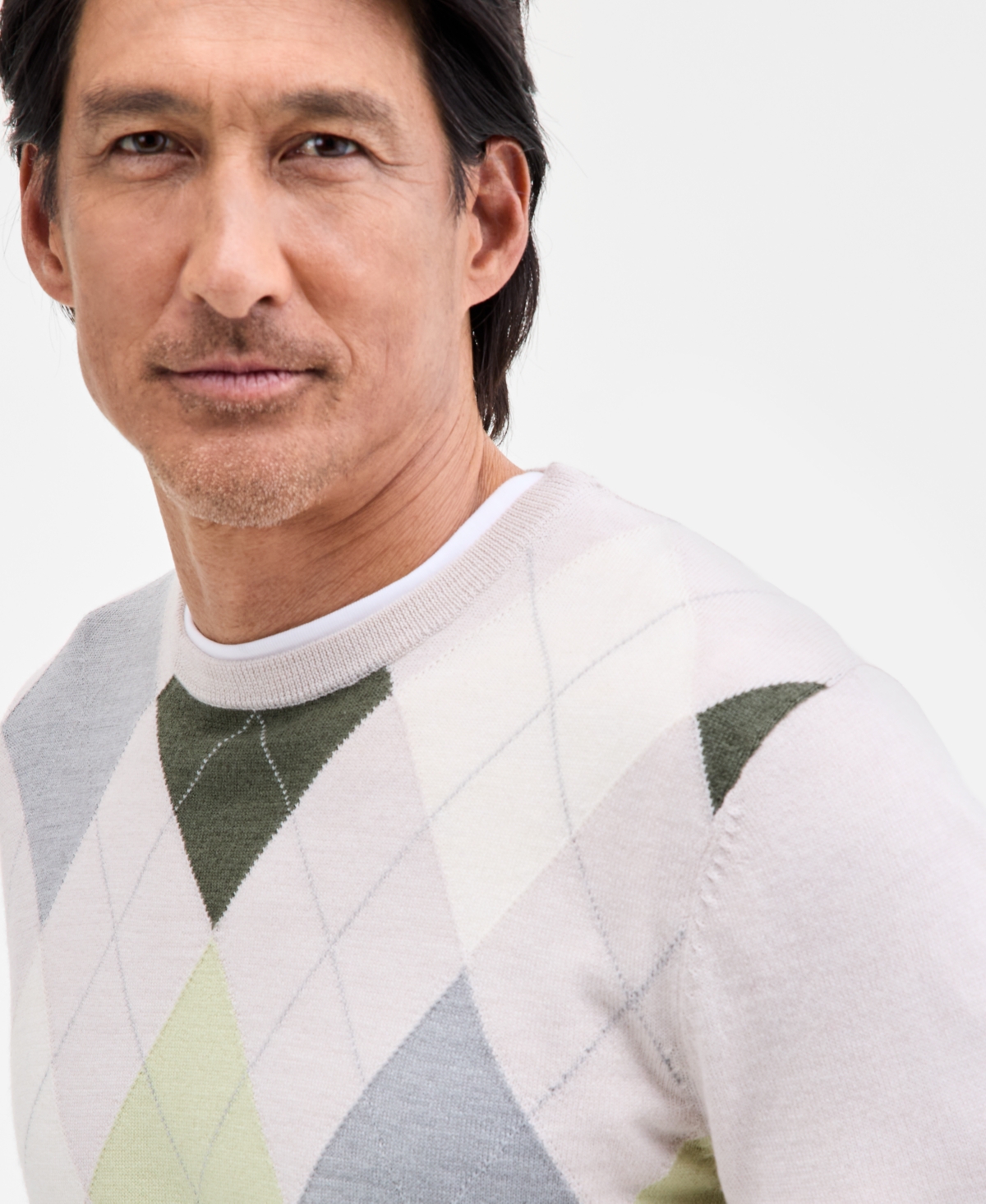 Club Room Men's Regular-fit Argyle Crewneck Sweater, Macy's Exclusive In Multi