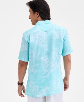 Men's Casa Regular-Fit Floral Button-Down Linen Shirt, Macy's Exclusive