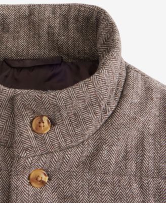 Men's Tweed Herringbone Button-Front Padded Vest, Macy's Exclusive