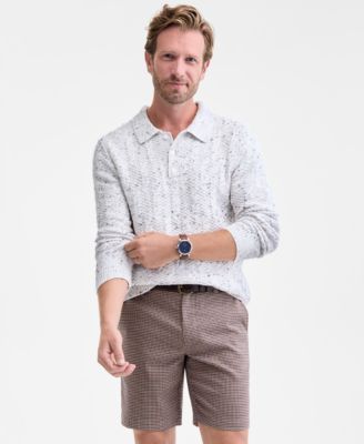 Men's Donegal Cable-Knit Polo Sweater