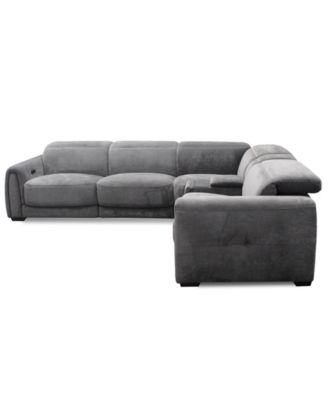 Brownell 5-Pc. L-Shape Sectional with 2 Power Motion Chairs & 1 Console, Exclusively at Macy's