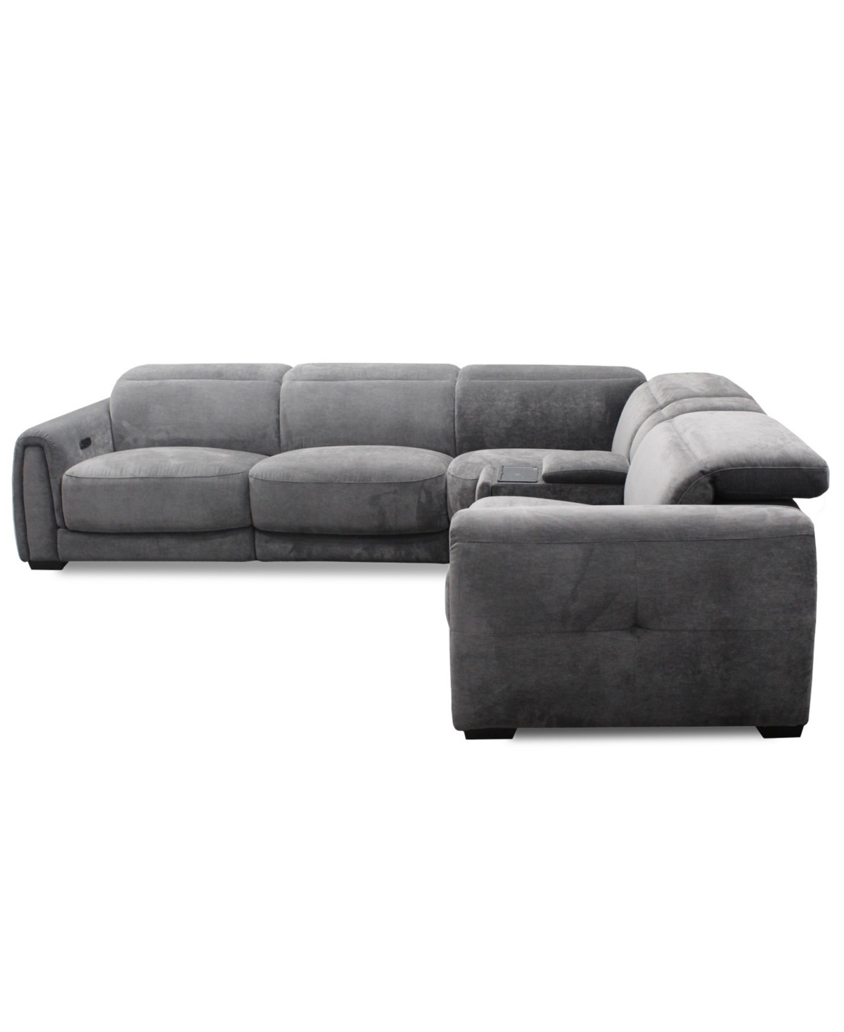 Macy's Brownell 5-pc. L-shape Sectional With 2 Power Motion Chairs & 1 Console, Exclusively At  In Gray