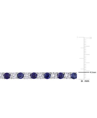 Lab Created Blue Sapphire (16-5/8 ct. t.w.) & Lab Created White Sapphire (16-3/4 ct. t.w.) 17" Collar Necklace in Sterling Silver