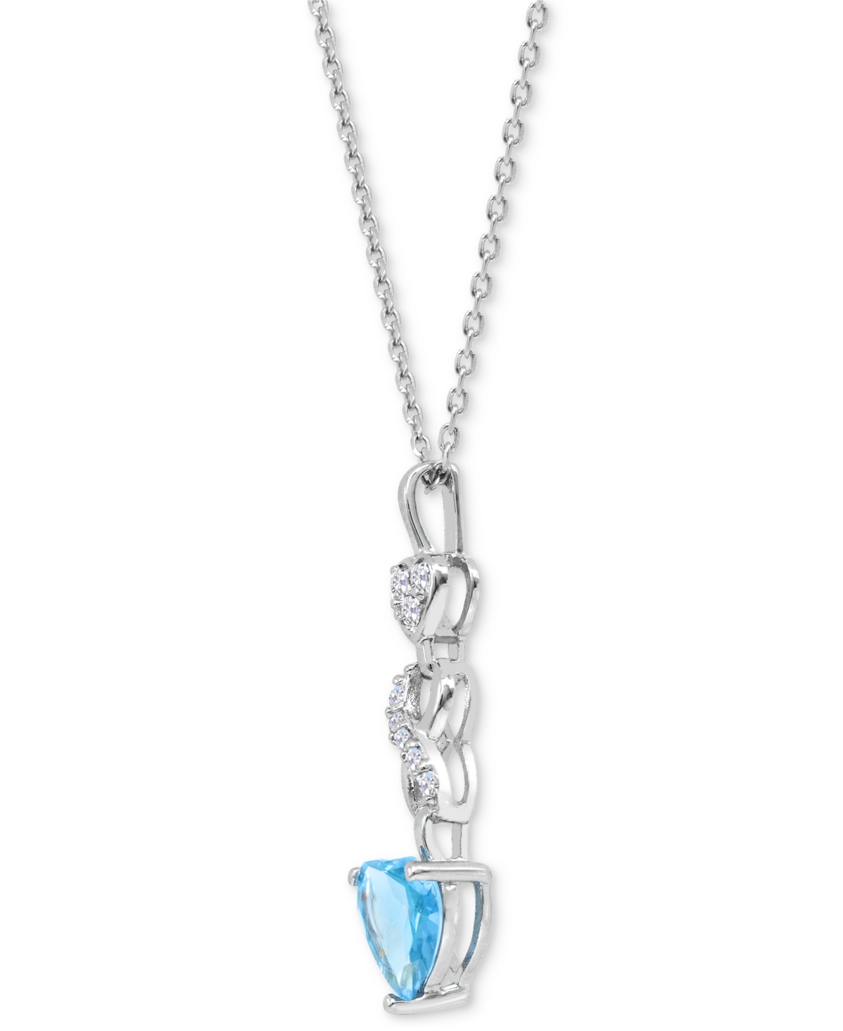 Macy's Lab-created Ruby 1-1/3 Ct. T.w. Lab-created White Sapphire 1/6 Ct. T.w. Heart Infinity Pendant In St In Blue
