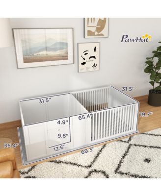 Whelping Box for Dogs with Waterproof Pad & Adjustable Door