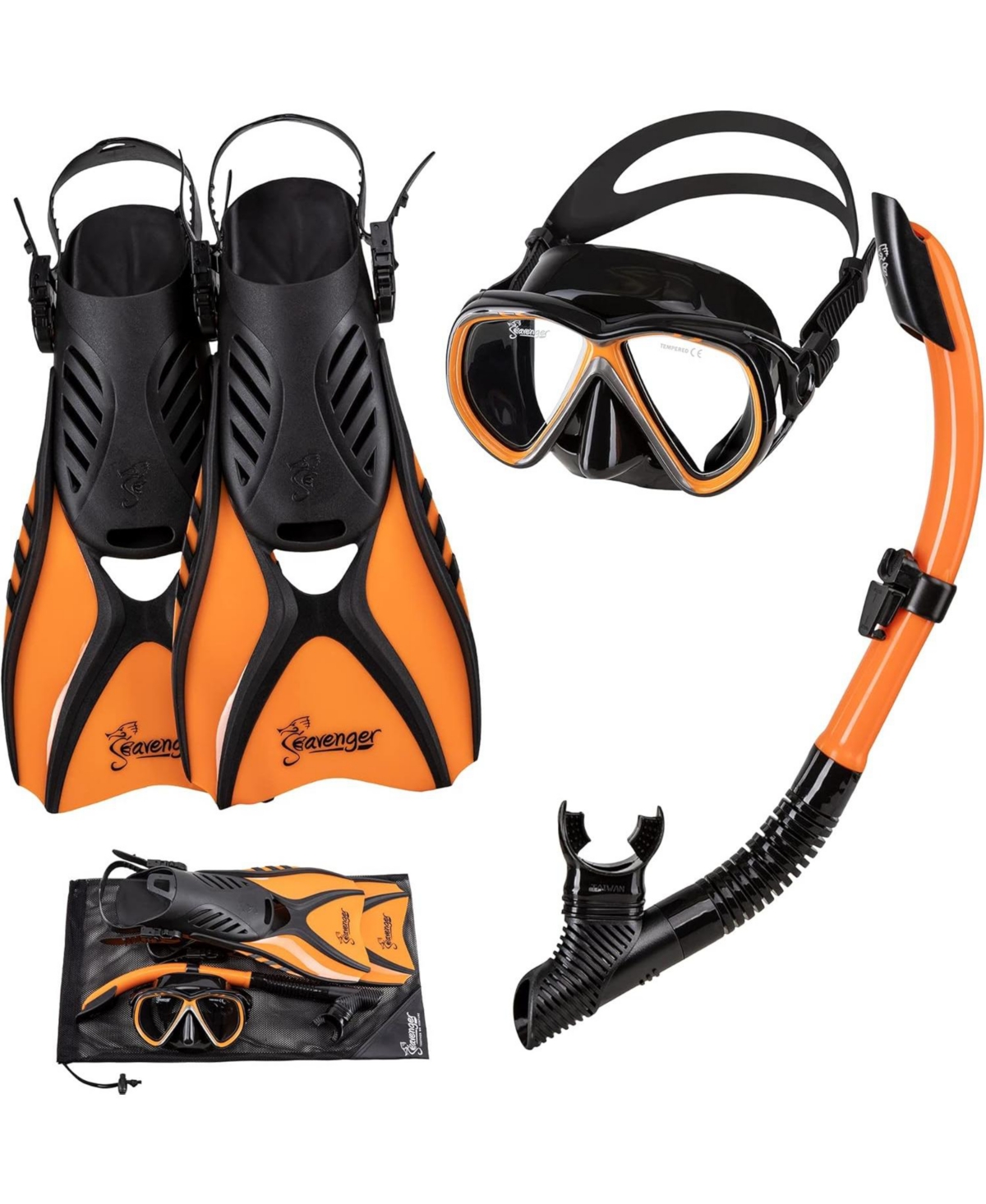 Hanalei Anti-Fog Snorkeling Set - Dark Floral / S - Mint cream