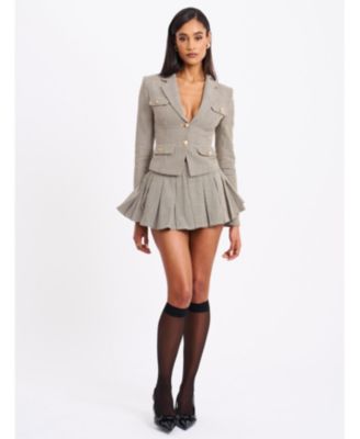 Women's Oakley Brown Plaid Preppy Style Blazer Jacket