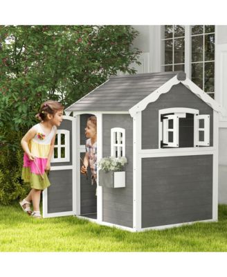 Playhouse for Kids Outdoor with Floor for 3-8 Years Old,