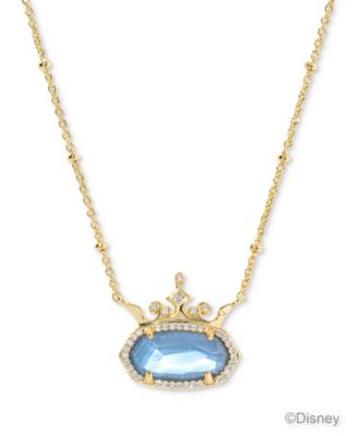 Disney Elisa Princess Colored Iridescent Abalone Pendant Necklace 14K Gold Over Brass