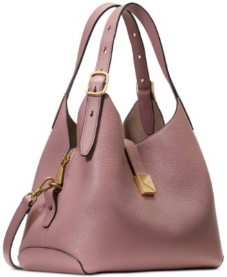 Deco Medium Pebbled Leather Crossbody Tote Bag