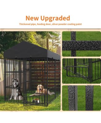 Giant Tall Uptown Welded Outdoor Dog Kennel Playpen Pet Animal Run Crate w/ Roof