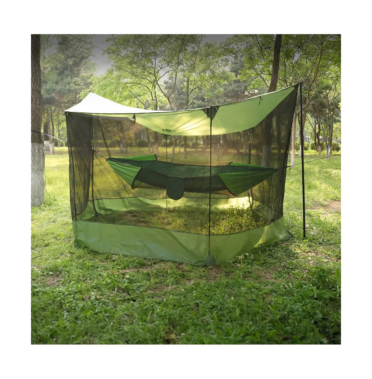 Ayamaya WildHaven Mesh Shelter – 18' x 11' Freestanding Screen Tent with Poles & Rainfly for Bug-Free Camping, Hammocks, Picnics, and Beach Adventures