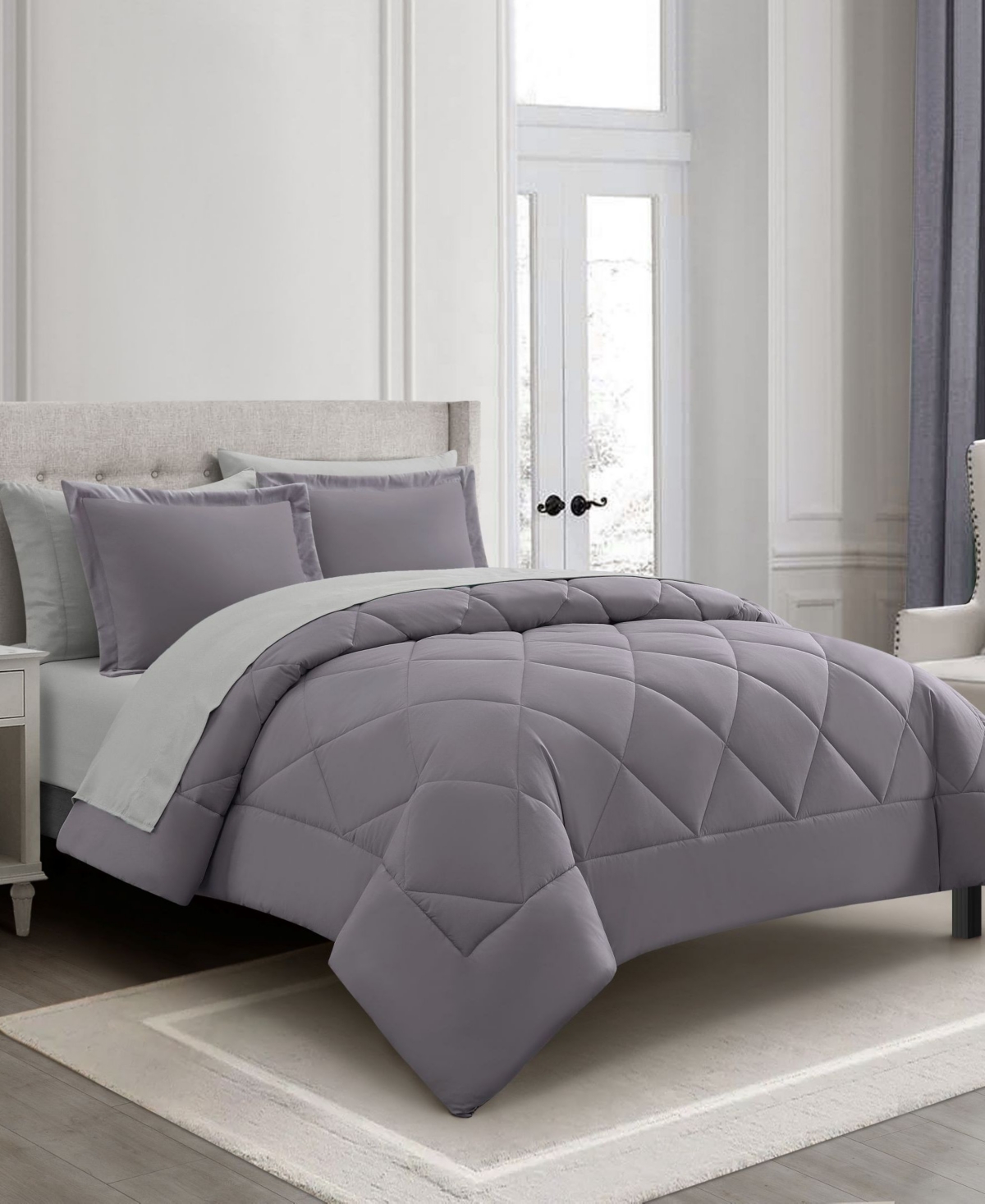 Stratford Park Arelia Geometric 7-pc. Comforter Set, Full In Purple