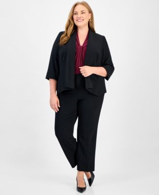 Plus Size Open-Front Soft Blazer 