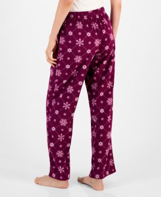 Women's Printed Fleece Pajama Pants, Created for Macy's