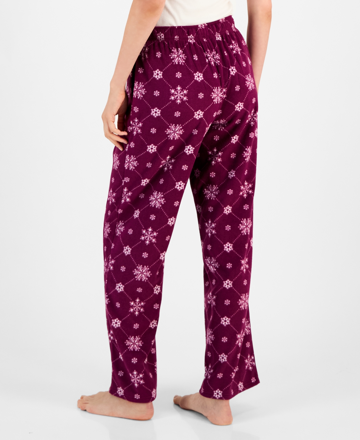 Charter Club Women's Printed Fleece Pajama Pants, Created For Macy's In Purple
