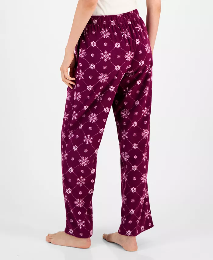Women's Printed Fleece Pajama Pants - thumbnail 5