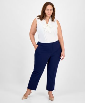 Kasper - Plus Size Straight-Leg Pants