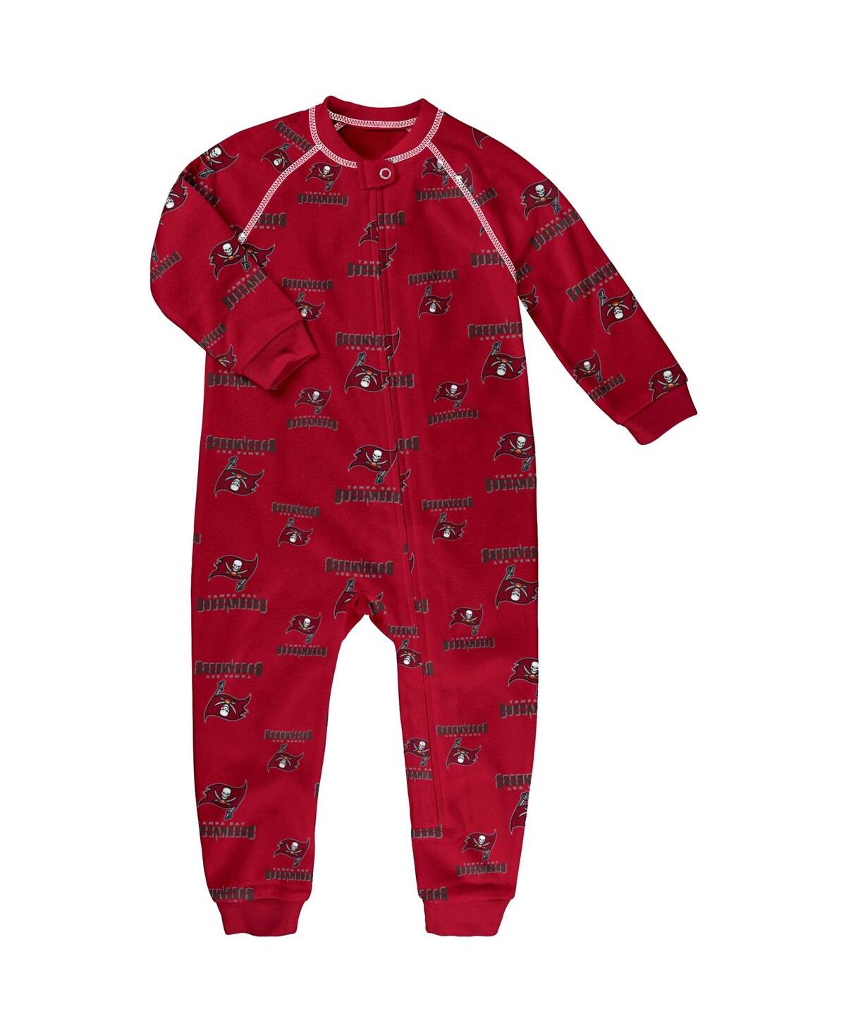 Outerstuff Toddler Red Tampa Bay Buccaneers Allover Print Raglan Full-zip Jumper In Red