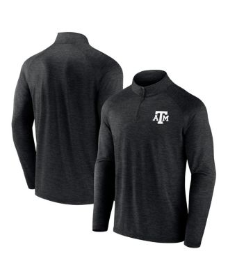 Fanatics - Men's Charcoal Texas A&M Aggies Primary Logo Raglan Quarter-Zip Hoodie