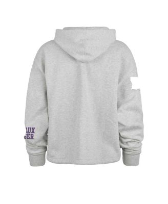 Women's Heather Gray LSU Tigers High Hopes Long Sleeve Cropped Hoodie