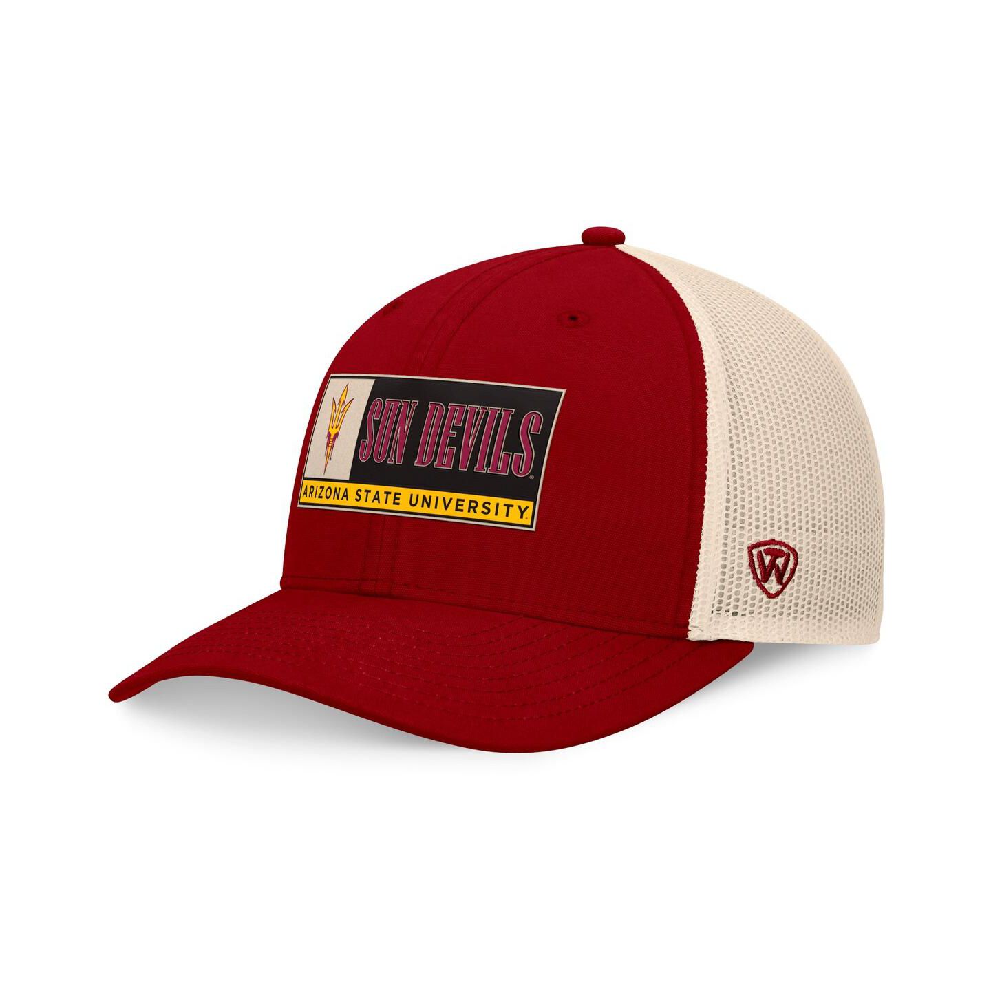 Мужская кепка Top of the World Maroon/Natural Arizona State Sun Devils Bennett Trucker Adjustable Hat — фото 1