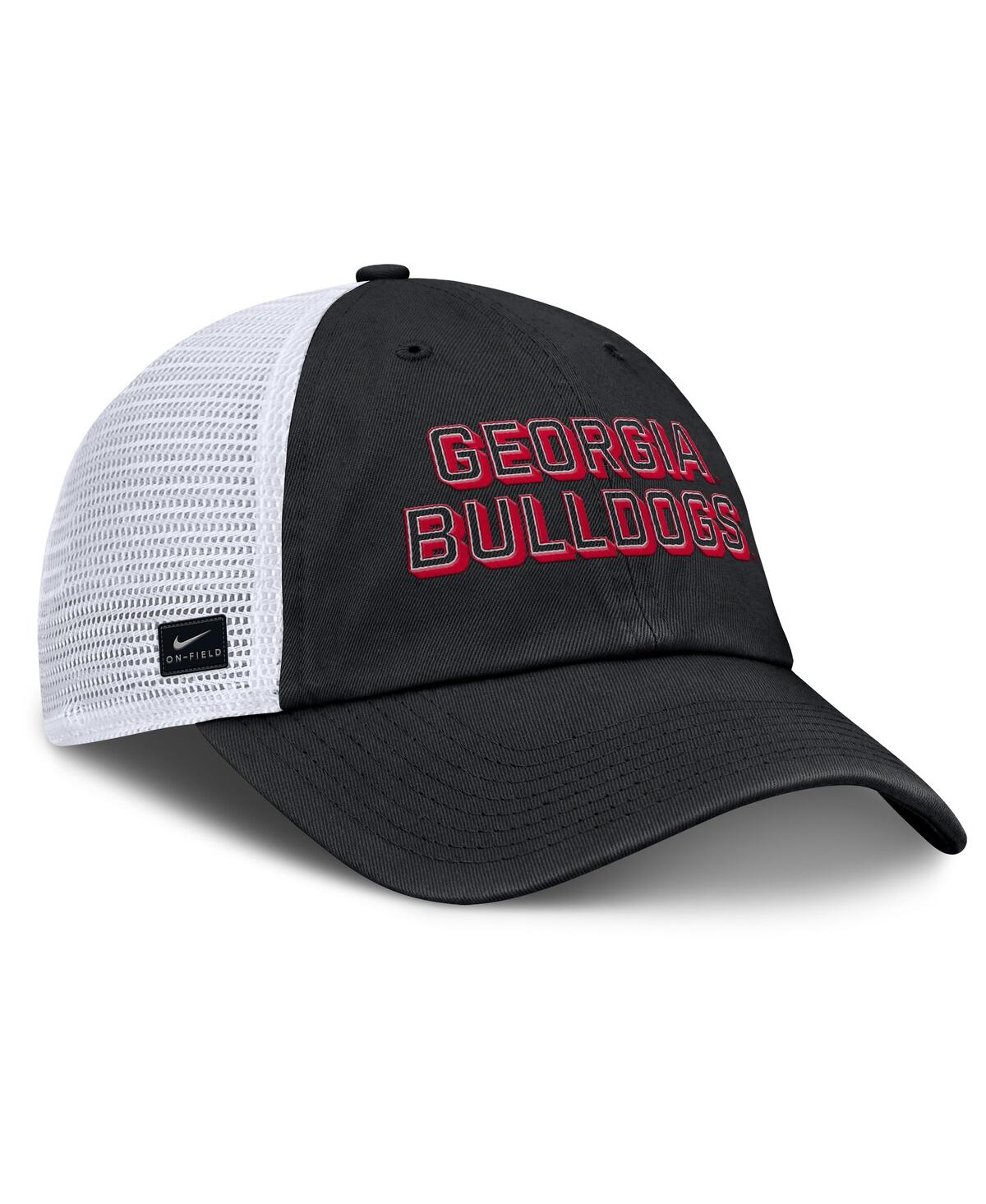 Nike Men's Black Georgia Bulldogs 2025 Gameday On-field Club Adjustable Trucker Hat In Black