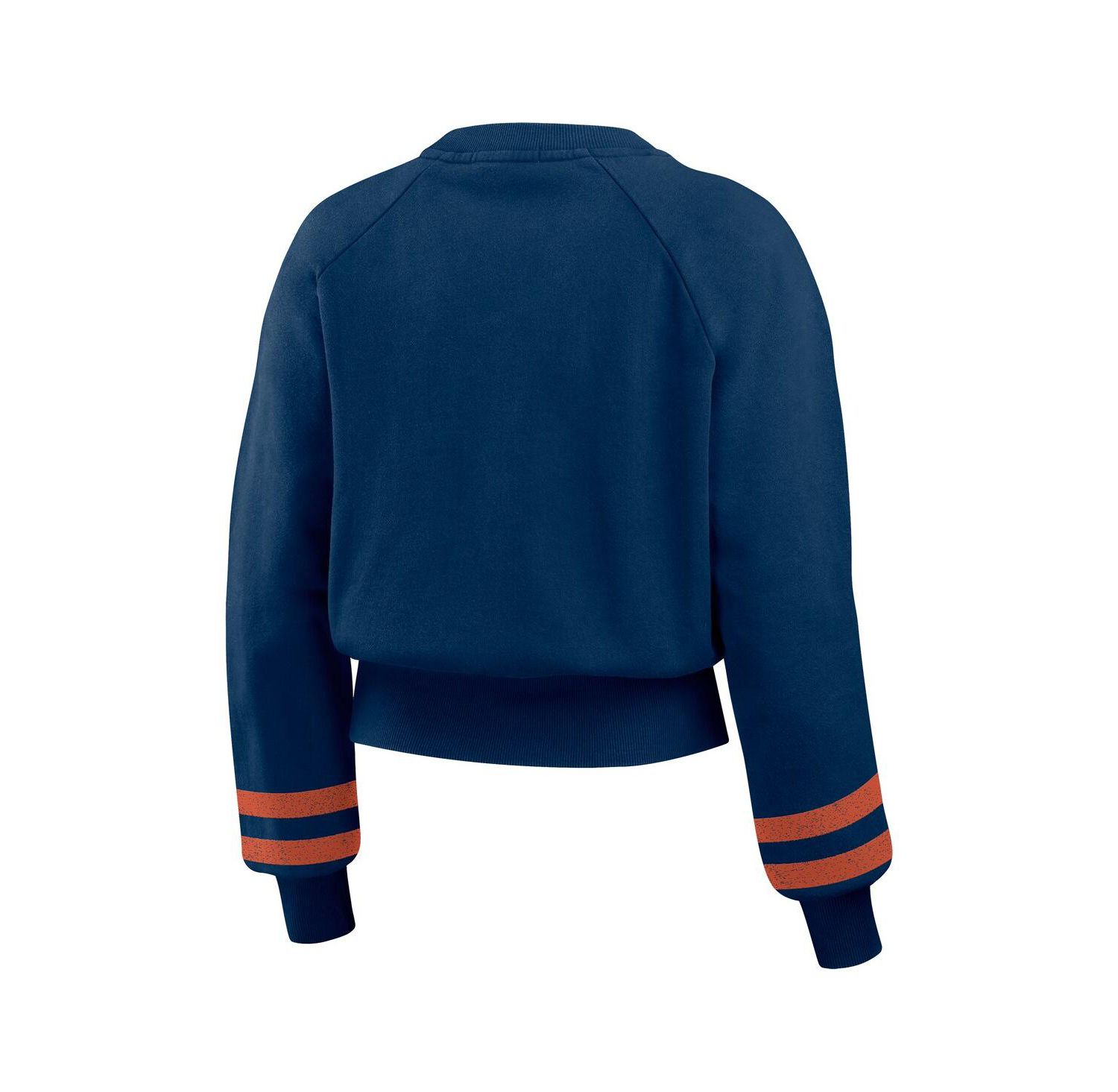 Women's Navy Houston Astros Vintage Washed Cropped Pullover Sweatshirt