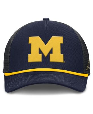Men's Navy Michigan Wolverines Rise Primetime Trucker Adjustable Hat