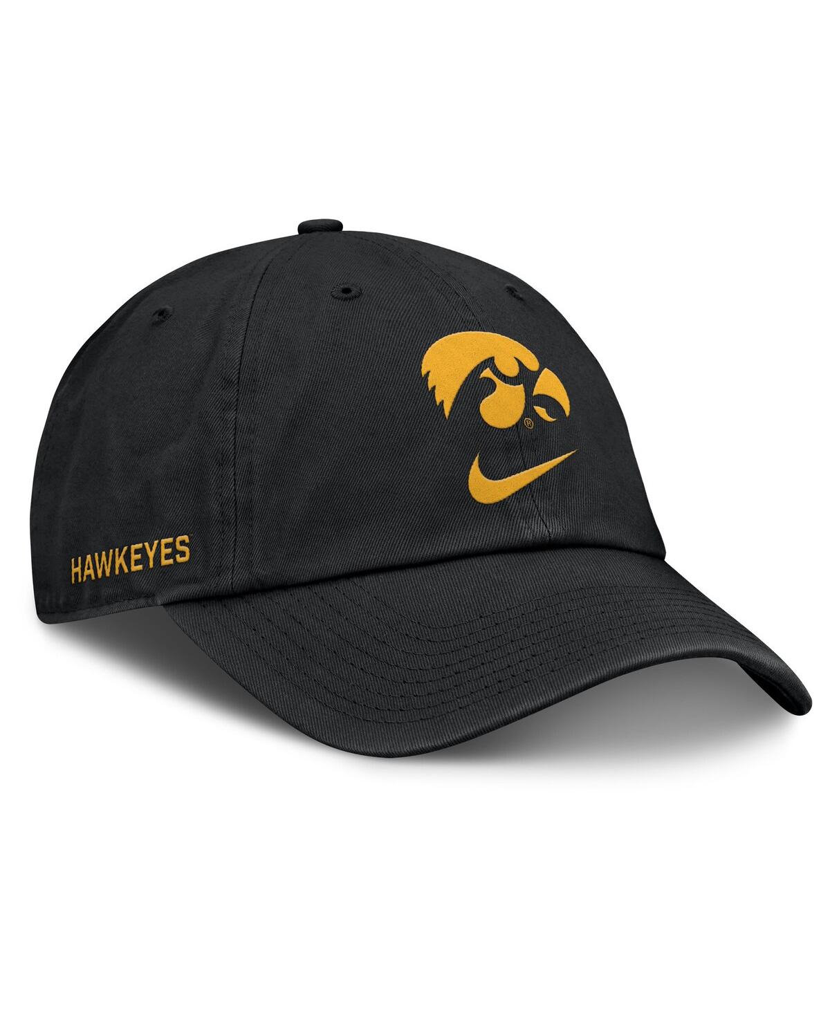 Nike Men's Black Iowa Hawkeyes Primetime Club Adjustable Hat In Black