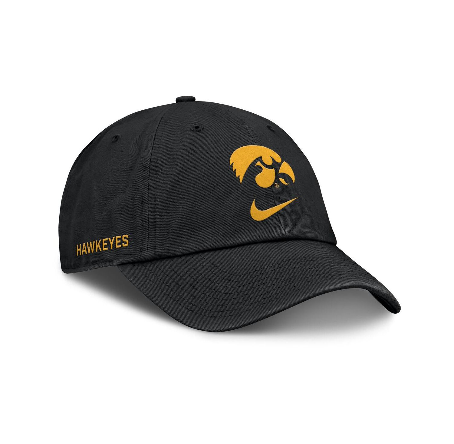 Men's Black Iowa Hawkeyes Primetime Club Adjustable Hat