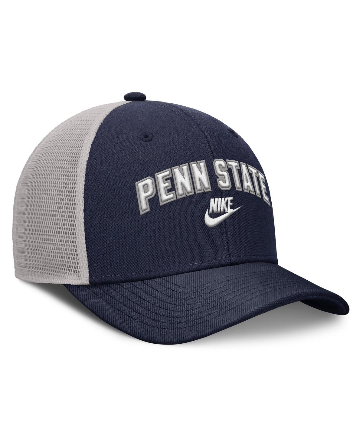 Nike Navy/gray Penn State Nittany Lions Legacy Arch Rise Performance Trucker Adjustable Hat In Multi