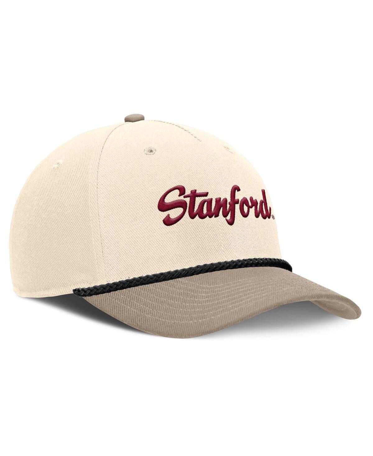 Nike Men's Natural Stanford Cardinal Rise Legacy Throwback Logo Adjustable Hat In Brown
