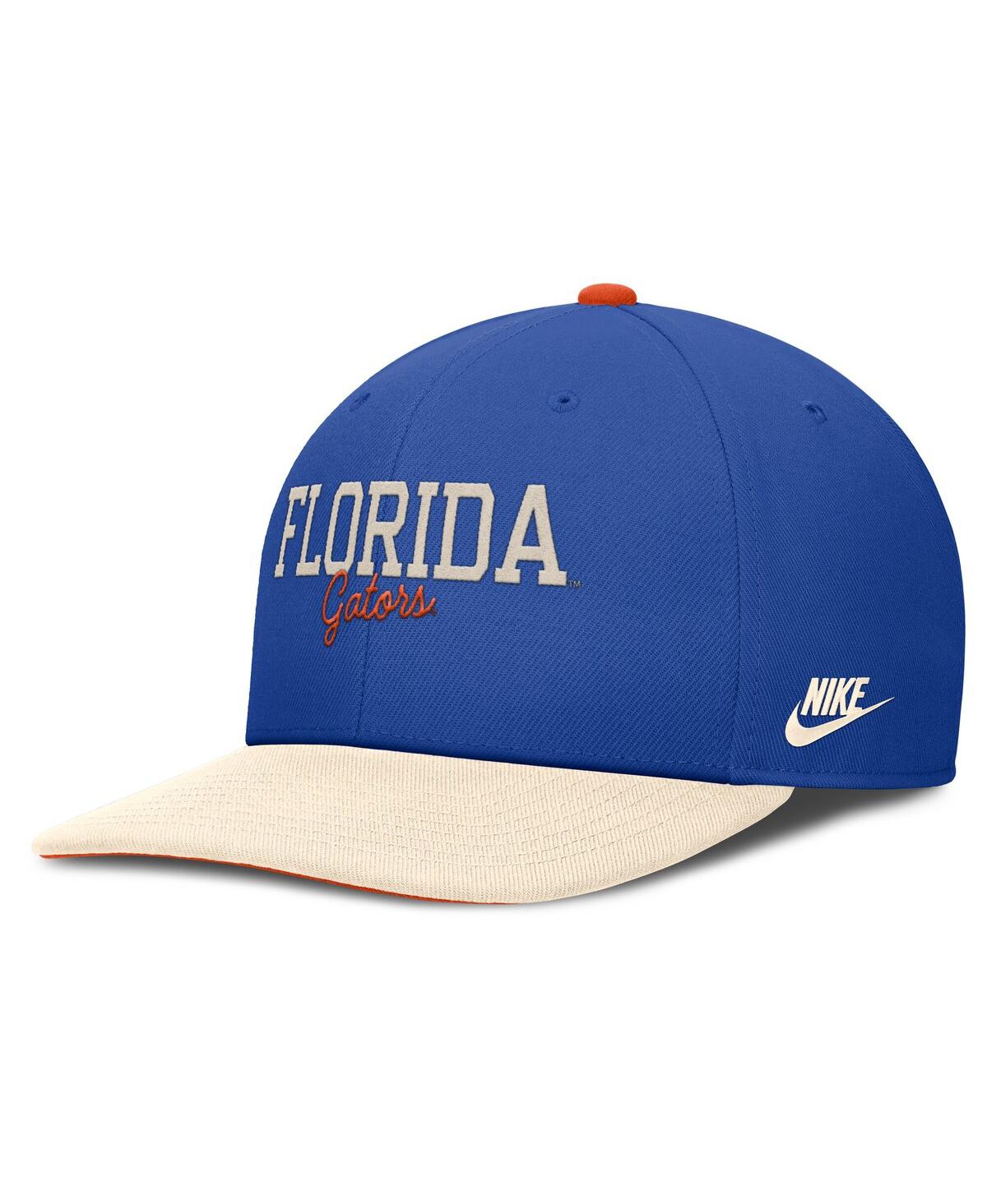 Nike Men's Royal/cream Florida Gators Pro Legacy Script Snapback Hat