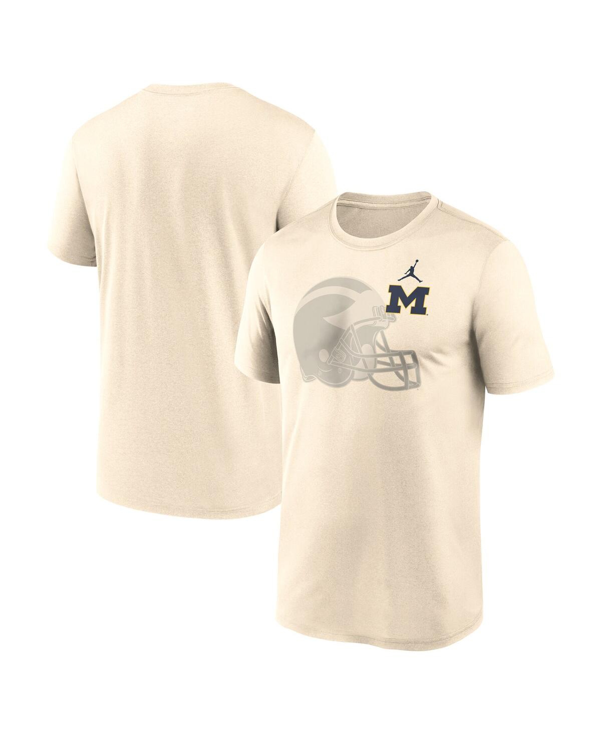 Men's Natural Michigan Wolverines Campus Shadow Legend Performance T-Shirt - Natural