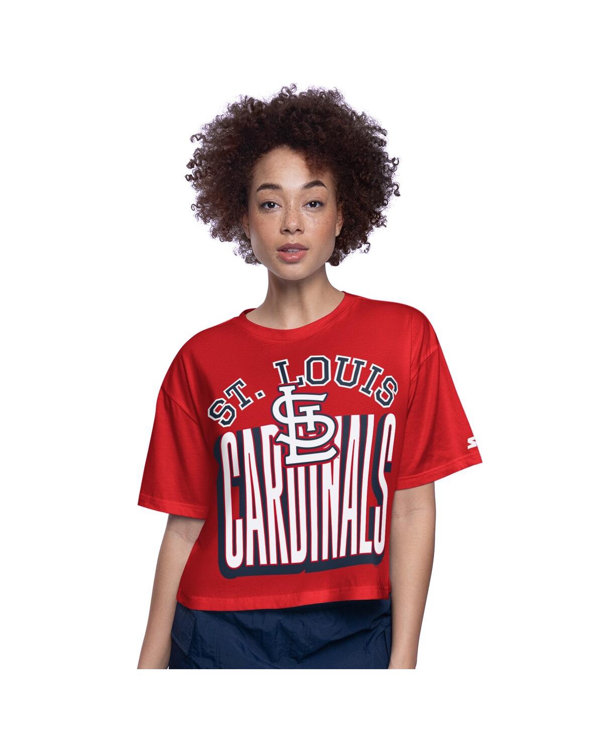 Starter Women's Red St. Louis Cardinals Play The Ball Boxy Cropped T-shirt