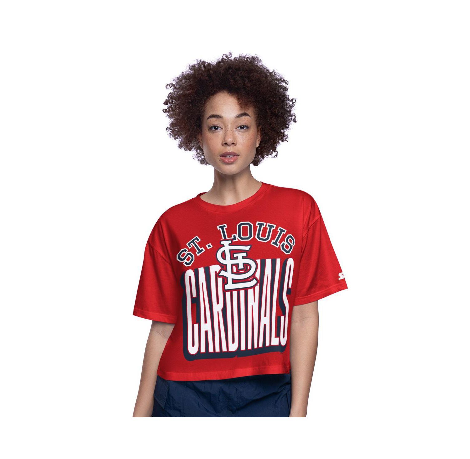 Women's Red St. Louis Cardinals Play the Ball Boxy Cropped T-Shirt