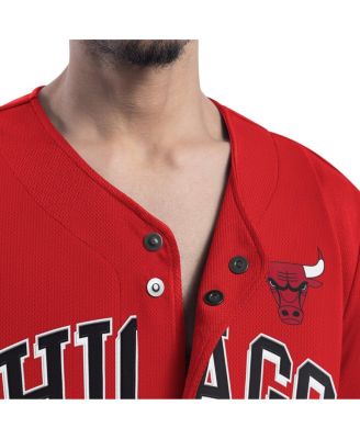 Men's Red Chicago Bulls Adaptive Star Player Fashion Baseball Jersey