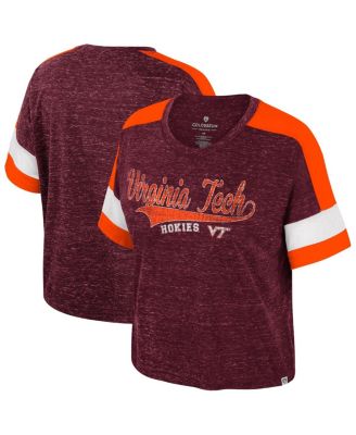 Colosseum - Women's Maroon Virginia Tech Hokies Ruth Color Block Scoop Neck T-Shirt