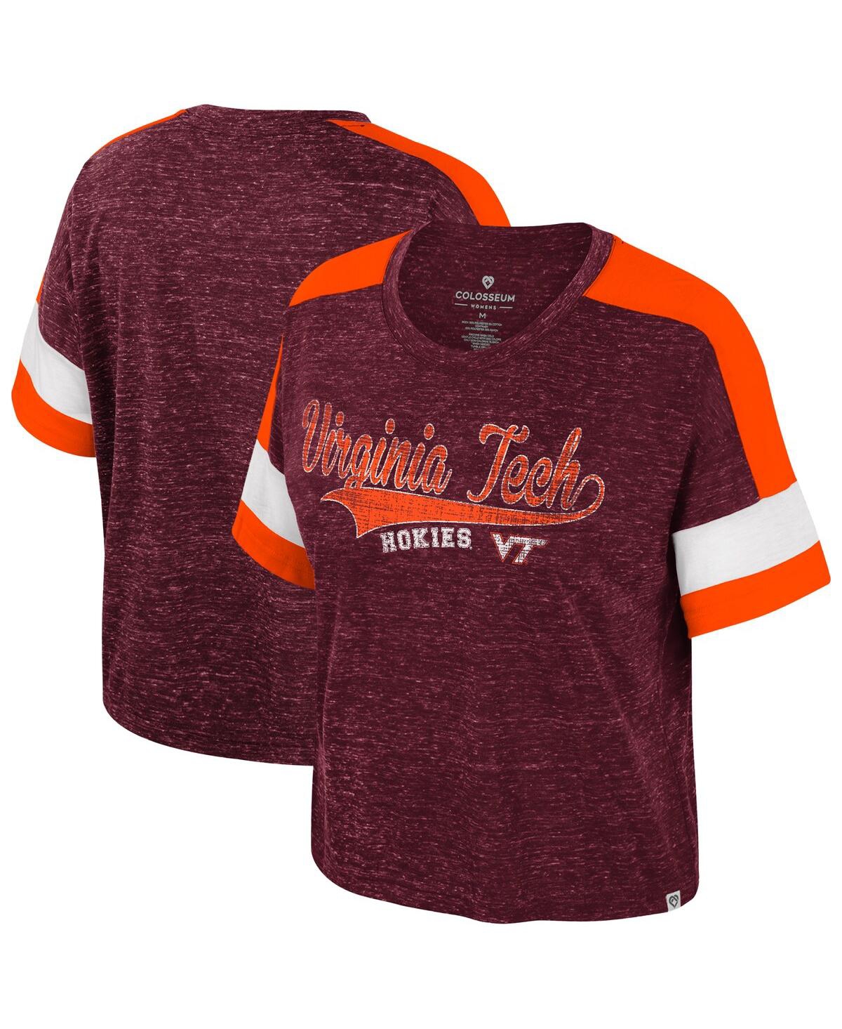 Women's Maroon Virginia Tech Hokies Ruth Color Block Scoop Neck T-Shirt - Maroon