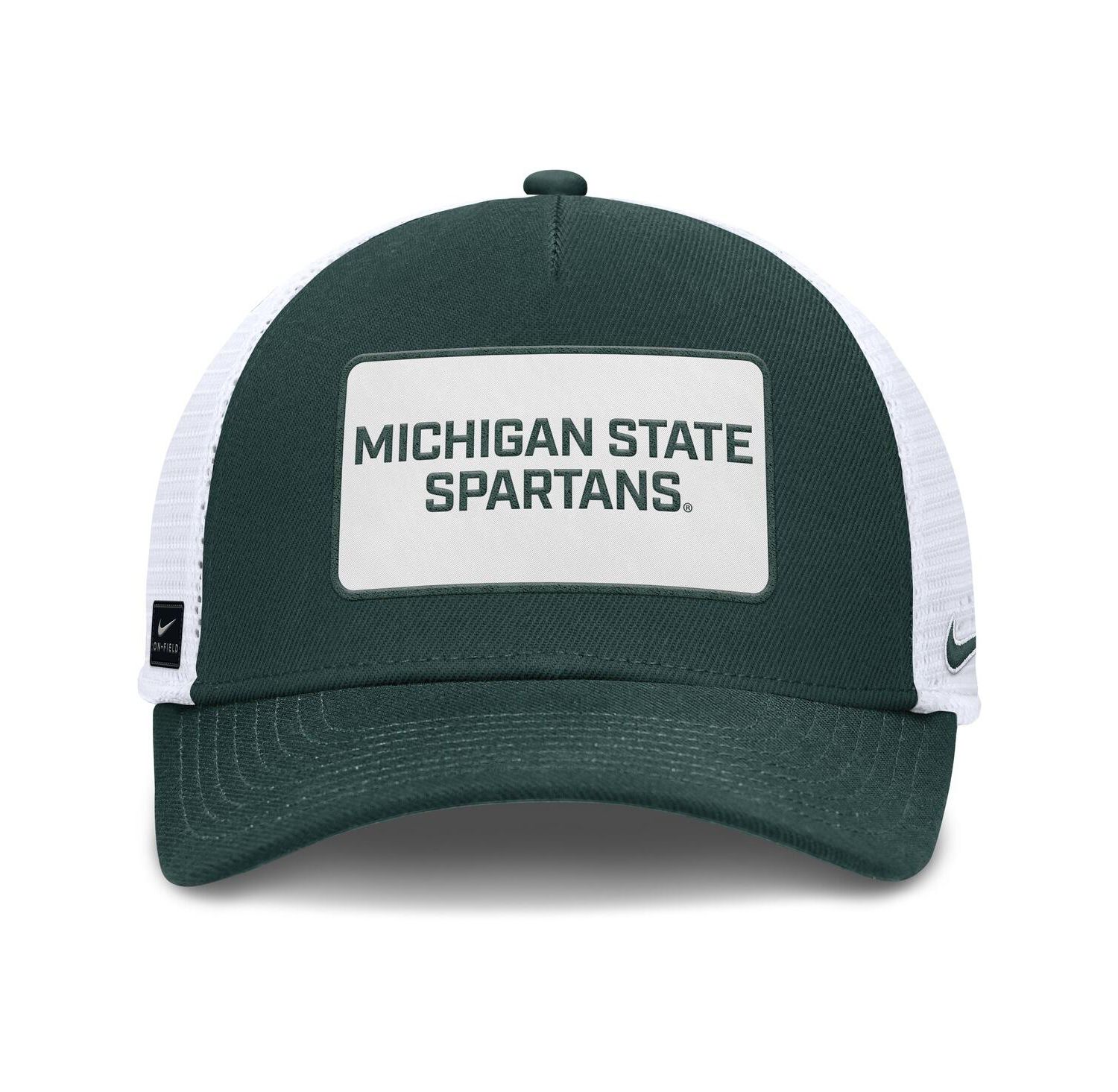 Men's Green/White Michigan State Spartans 2025 On-Field Rise Patch Trucker Adjustable Hat