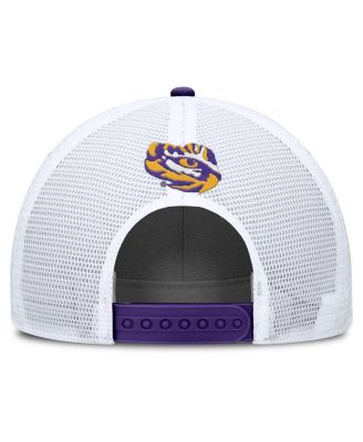 Men's Purple/White LSU Tigers 2025 On-Field Rise Patch Trucker Adjustable Hat