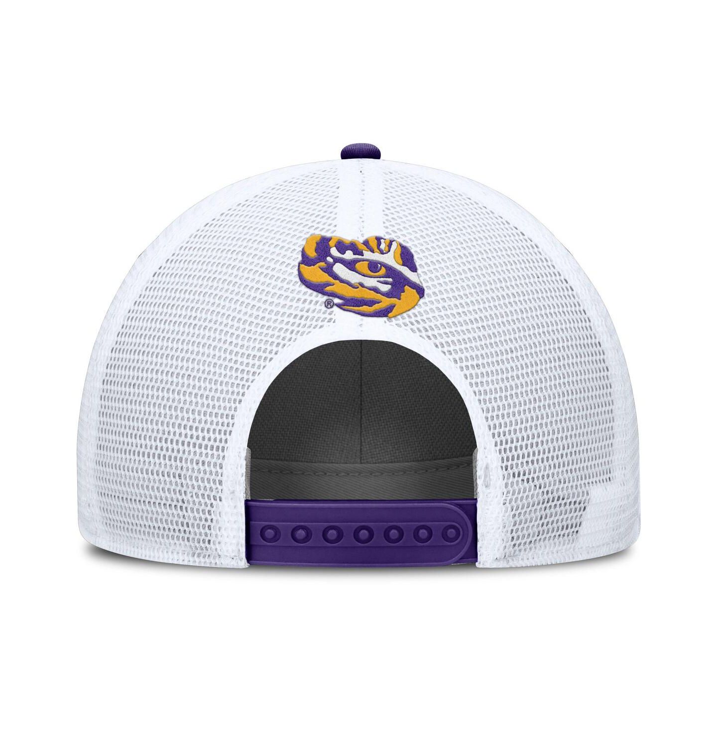 Мужская кепка Nike Purple/White LSU Tigers 2025 On-Field Rise Patch Trucker Adjustable Hat — фото 4