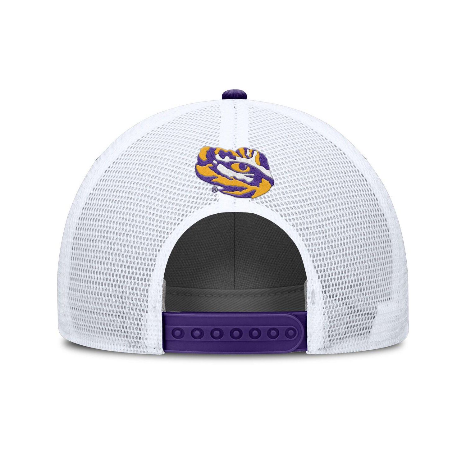 Men's Purple/White LSU Tigers 2025 On-Field Rise Patch Trucker Adjustable Hat