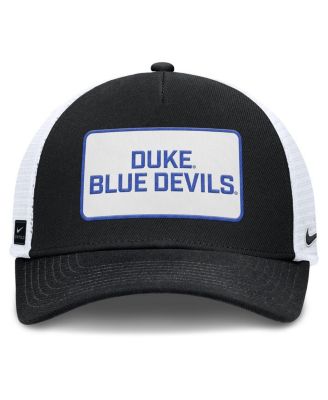 Men's Black/White Duke Blue Devils 2025 On-Field Rise Patch Trucker Adjustable Hat